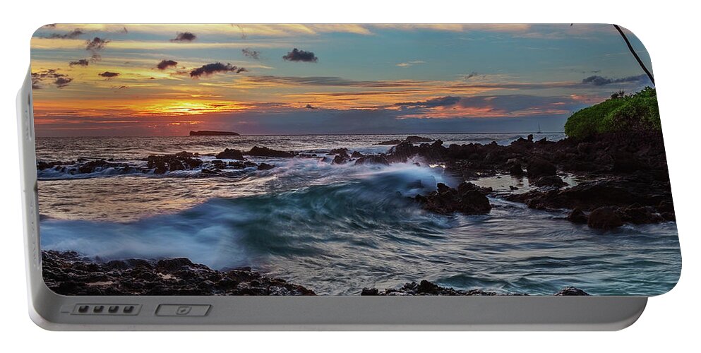 Beach Portable Battery Charger featuring the photograph Maui Sunset at Secret Beach by John Hight