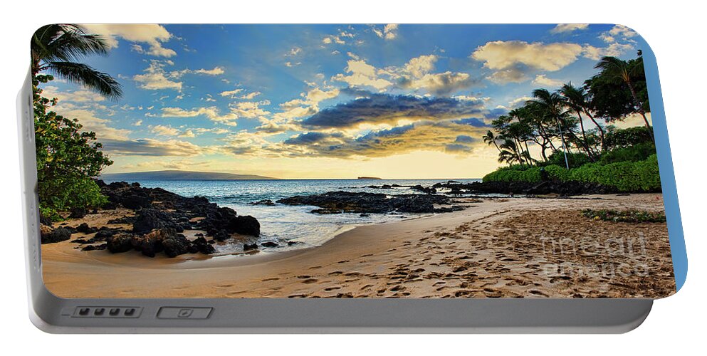 Maui Portable Battery Charger featuring the photograph Maui Sunset Panorama by Eddie Yerkish