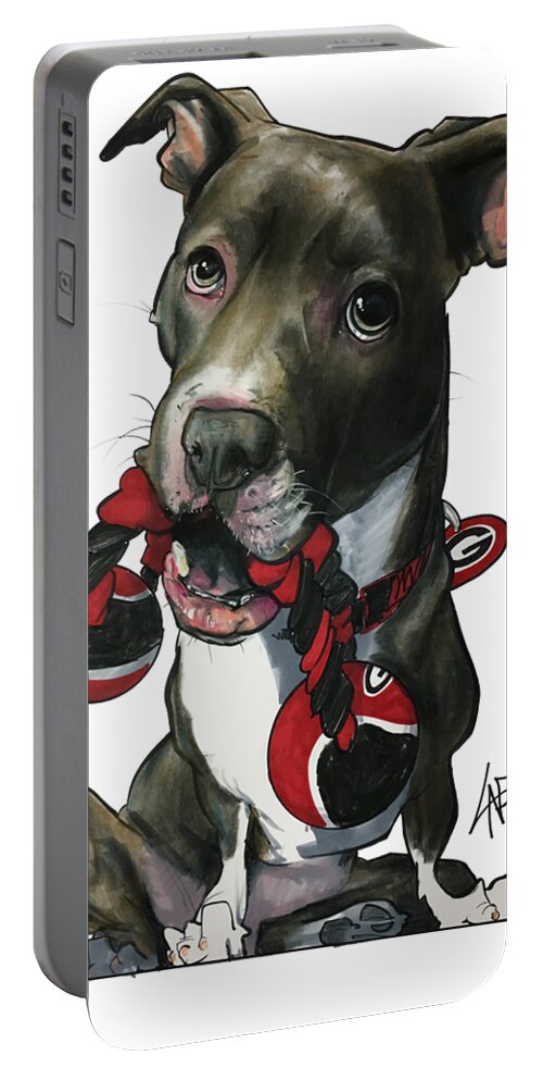 Pet Portrait Portable Battery Charger featuring the drawing Mauras 3412 by John LaFree