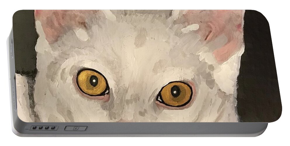Pets Portable Battery Charger featuring the painting Max close up by Gary Springer