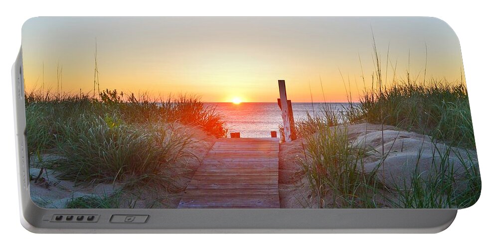 Obx Sunrise Portable Battery Charger featuring the photograph May 26, 2017 Sunrise by Barbara Ann Bell