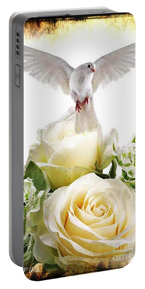May Peace Be With You Portable Battery Charger featuring the digital art May Peace Be With You by Maria Urso