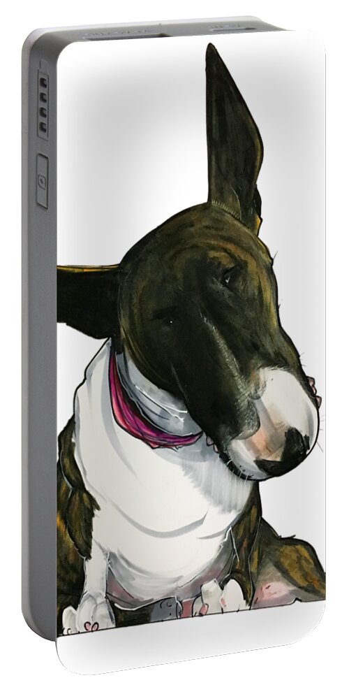 Pet Portrait Portable Battery Charger featuring the drawing Maya Minuto 3190 by John LaFree