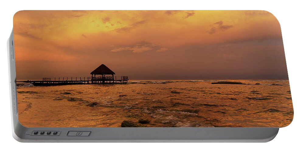 Sunset Portable Battery Charger featuring the photograph Mayan Sunset by Dennis Hedberg