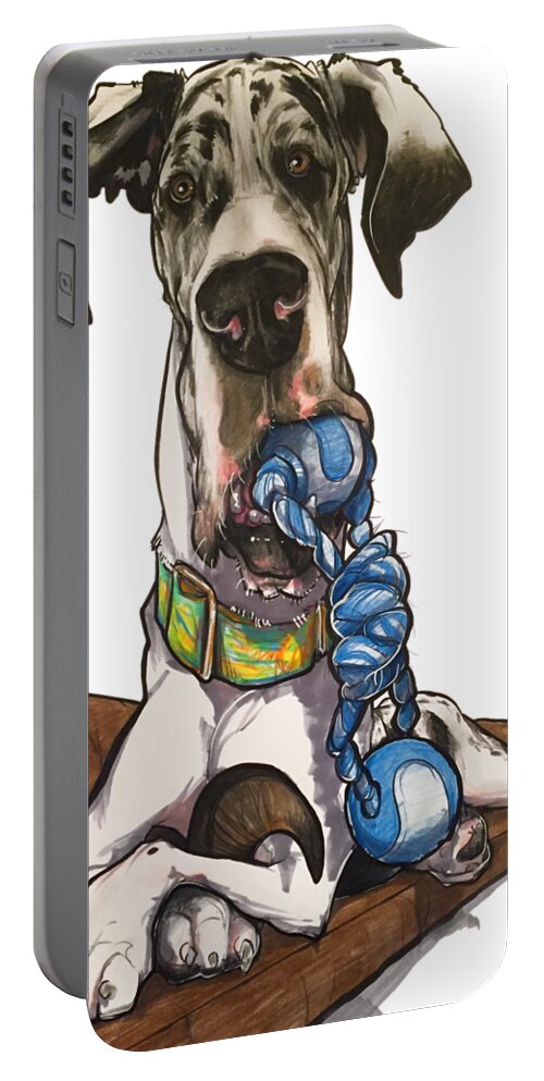 Mcreynolds Portable Battery Charger featuring the drawing McReynolds Great Dane by John LaFree