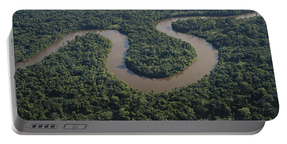 Meandering River Portable Battery Charger featuring the photograph Meandering River In Brazil by Jacques Jangoux