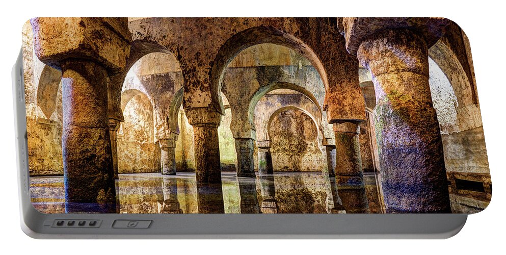 Cistern Portable Battery Charger featuring the photograph Medieval Cistern in Caceres 01 by Weston Westmoreland