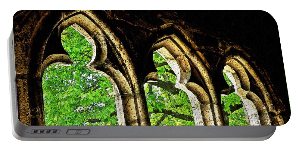 Tree Portable Battery Charger featuring the photograph Medieval Triptych by Sarah Loft