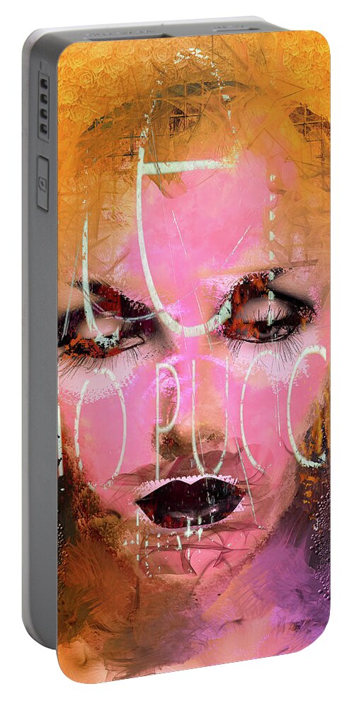 Woman Portable Battery Charger featuring the digital art Meeting Puccini by Gabi Hampe