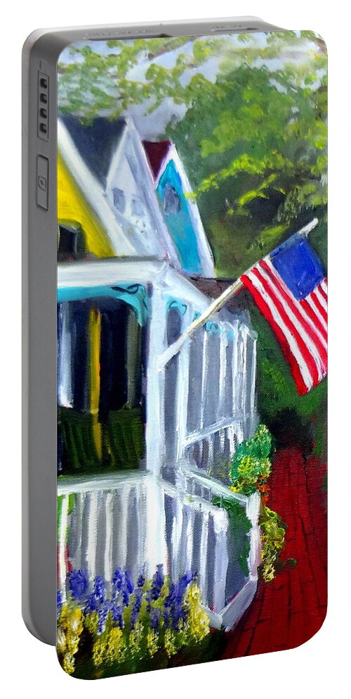 Flag Portable Battery Charger featuring the painting Memorial Day by Katy Hawk