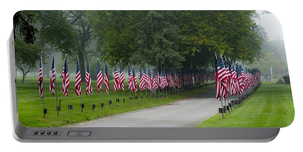 Memorial Day Portable Battery Charger featuring the photograph Memorial Flags by Kevin Cable