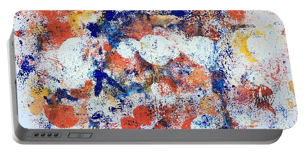 Abstract Portable Battery Charger featuring the painting Memorial no 3 by Marita Esteva