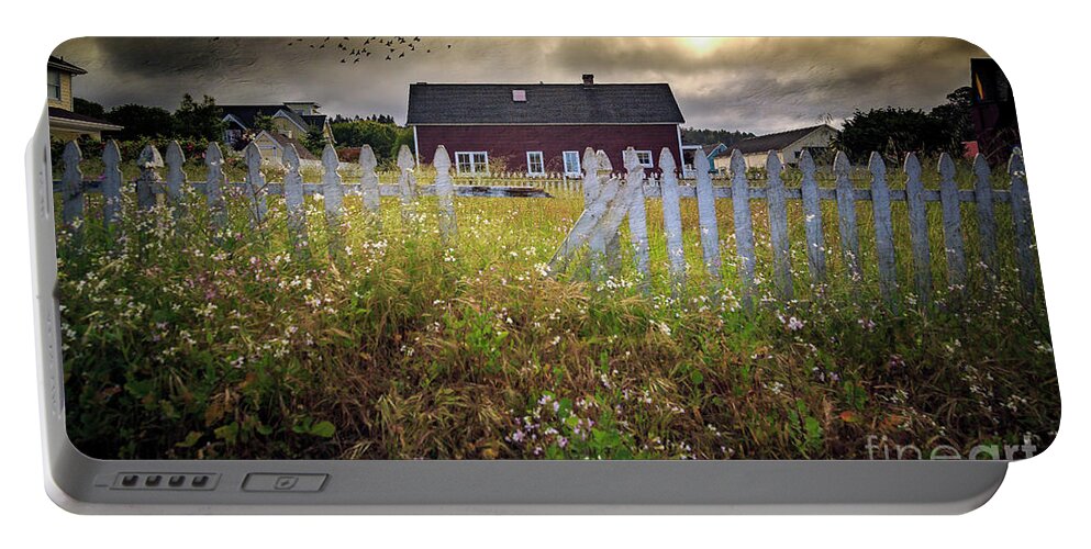 American Portable Battery Charger featuring the photograph Mendocino Red Barn by Craig J Satterlee