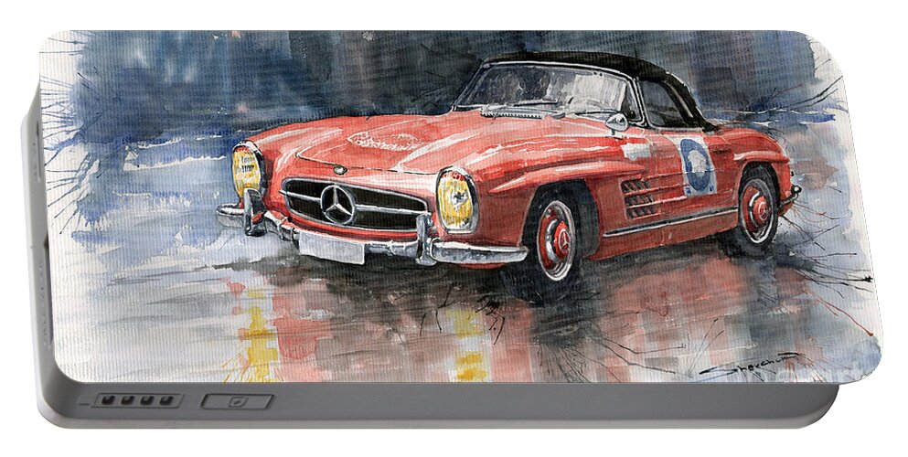 Auto Portable Battery Charger featuring the painting Mercedes Benz 300SL by Yuriy Shevchuk