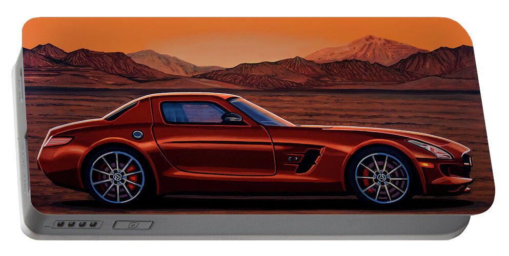 Mercedes Benz Sls Amg Gt Final Edition Portable Battery Charger featuring the painting Mercedes Benz SLS AMG GT Final Edition 2014 Painting by Paul Meijering