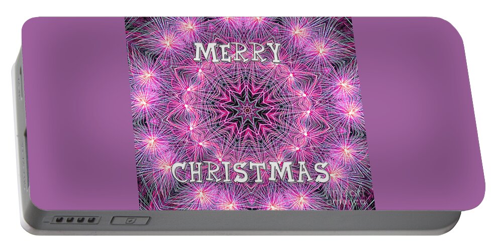 Photography Portable Battery Charger featuring the photograph Merry Christmas Mandala by Kaye Menner by Kaye Menner