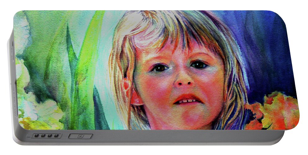 Fantastical Portable Battery Charger featuring the painting Mesmerized by Mary Beglau Wykes