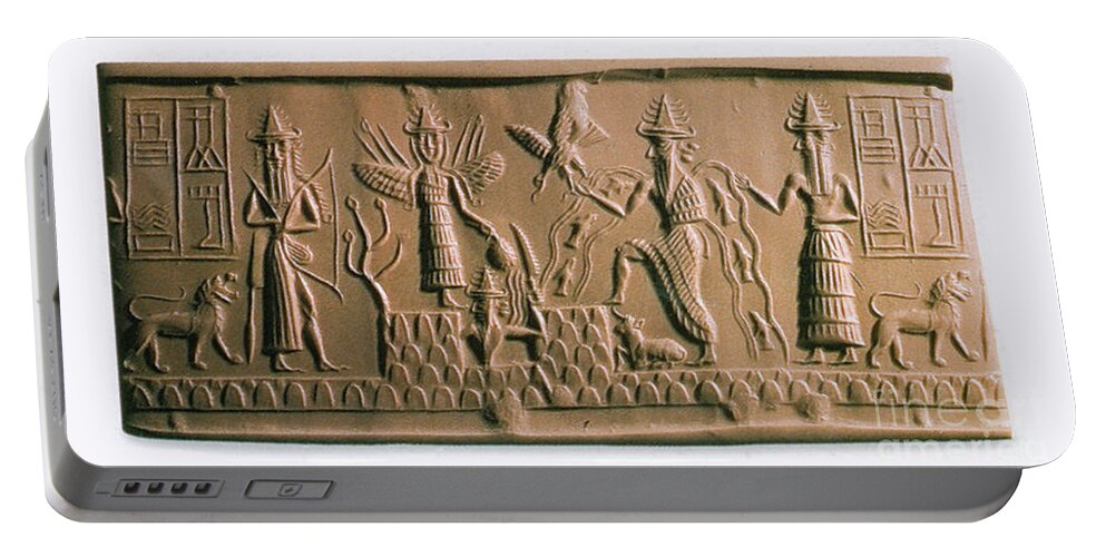 History Portable Battery Charger featuring the photograph Mesopotamian Gods by Photo Researchers