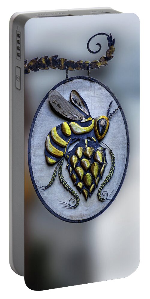 Bee Portable Battery Charger featuring the photograph Metallic Hornet by John Haldane