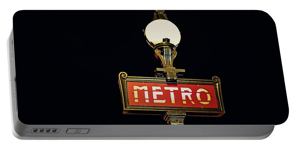 Metro Portable Battery Charger featuring the photograph Metro - Paris France by Melanie Alexandra Price