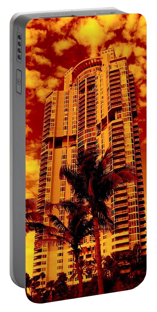 Miami Prints Portable Battery Charger featuring the photograph Miami South Pointe III Highrise by Monique Wegmueller