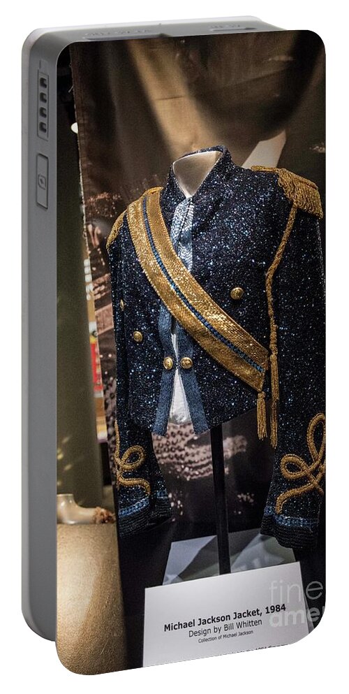 Michael Jackson Portable Battery Charger featuring the photograph Michael Jackson Jacket by David Bearden