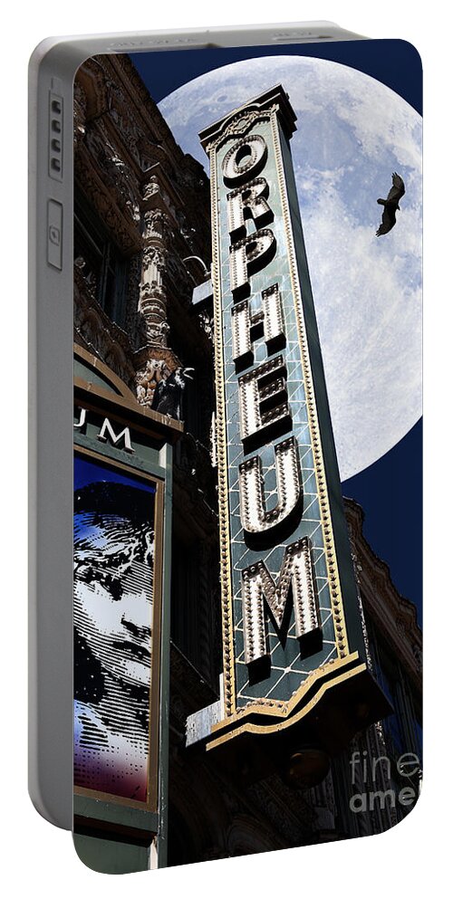 San Francisco Portable Battery Charger featuring the photograph Midnight at The Orpheum - San Francisco California - 5D17991 by Wingsdomain Art and Photography