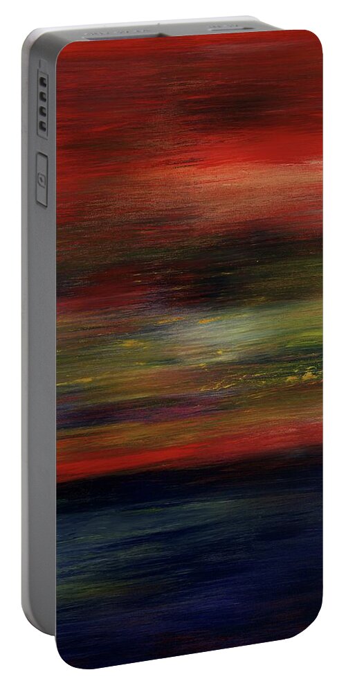 Abstract Expression Portable Battery Charger featuring the painting Midnight Moonlight by Angela Bushman