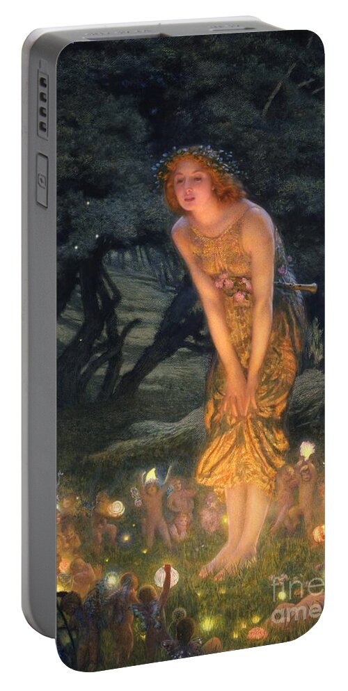 #faatoppicks Portable Battery Charger featuring the painting Midsummer Eve by Edward Robert Hughes