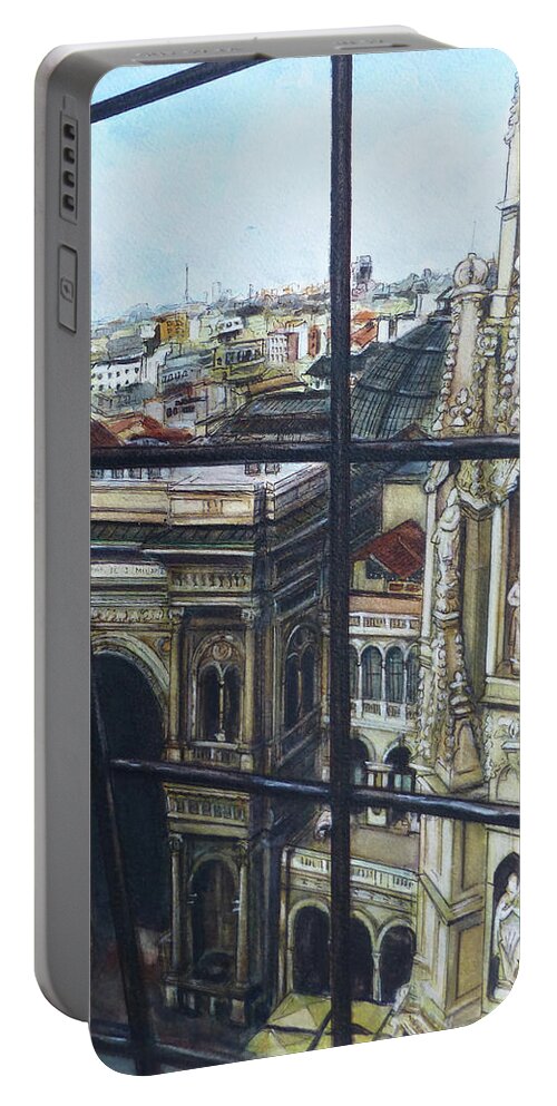 Milano Portable Battery Charger featuring the painting Milano by Henrieta Maneva