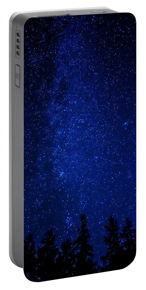 Deep Portable Battery Charger featuring the photograph Milky Way and Trees by Pelo Blanco Photo