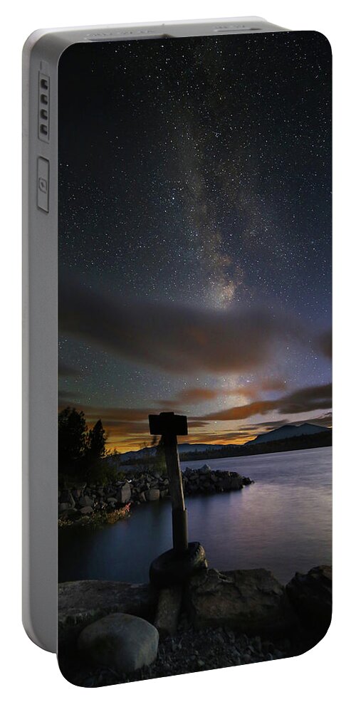 Milky Way Portable Battery Charger featuring the photograph Milky Way at Flagstaff Lake by John Meader