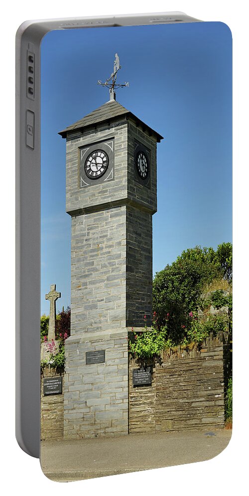 Britain Portable Battery Charger featuring the photograph Millennium Clock Tower - Delabole by Rod Johnson