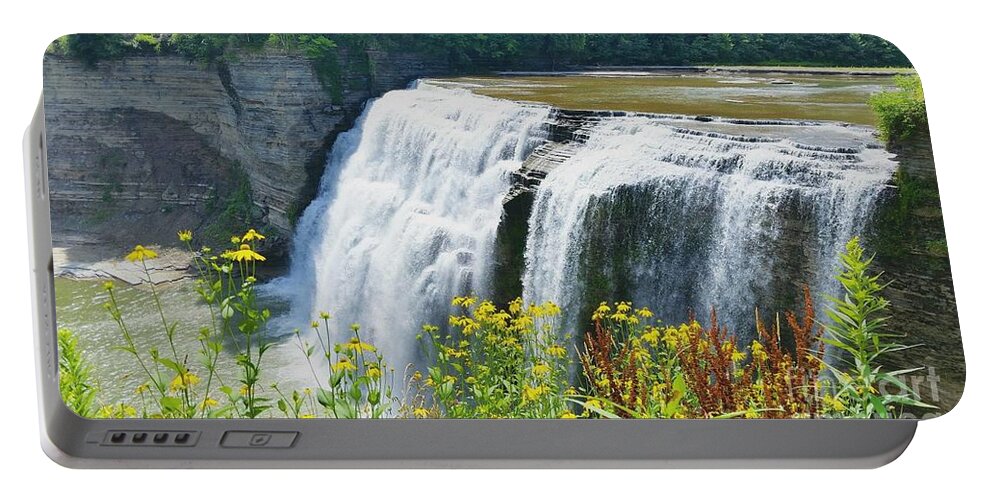 Falls Portable Battery Charger featuring the photograph Mini Falls by Raymond Earley