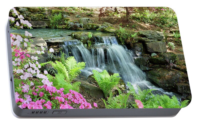 Waterfall Portable Battery Charger featuring the photograph Mini Waterfall by Sandy Keeton