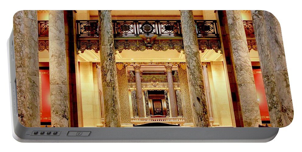 Architecture Portable Battery Charger featuring the photograph Minnesota Capitol Senate by Sarah Lilja