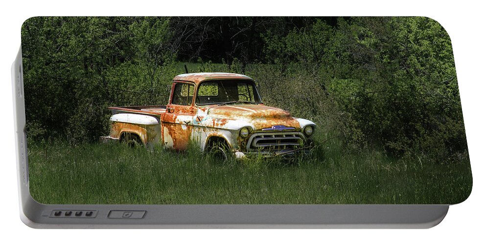 Old Car Portable Battery Charger featuring the photograph Missing in action by Micah Offman