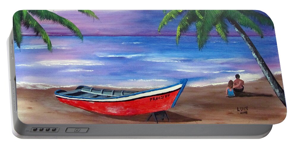 Yola Portable Battery Charger featuring the painting Missing You by Luis F Rodriguez