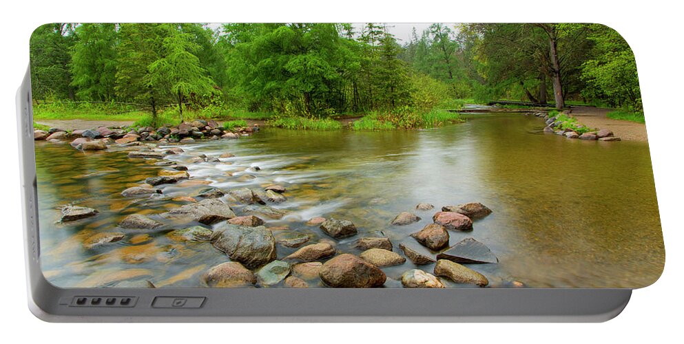 Mississippi Headwaters Portable Battery Charger featuring the photograph Mississippi Begins by Nancy Dunivin