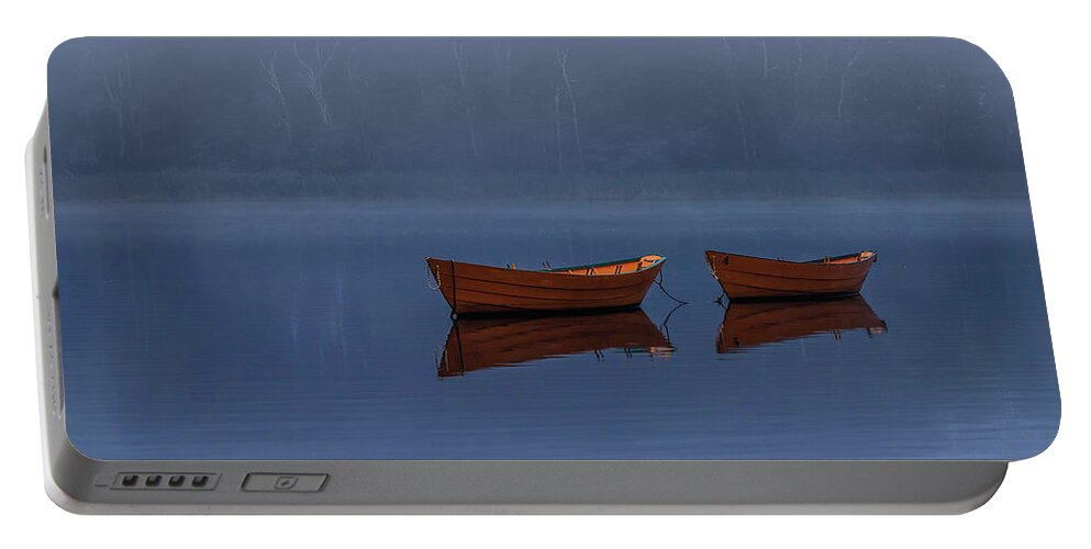Boats Portable Battery Charger featuring the photograph Mists of Time by Rob Davies