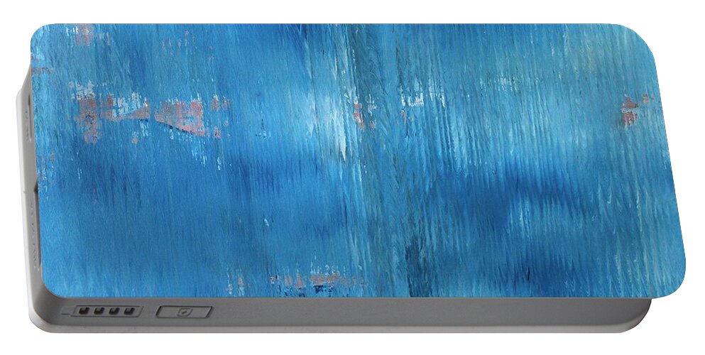 Abstract Portable Battery Charger featuring the painting Misty Blue by Wayne Cantrell