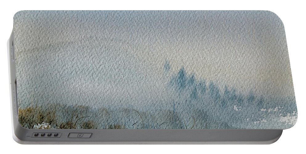 Australia Portable Battery Charger featuring the painting A Misty Morning #1 by Dorothy Darden