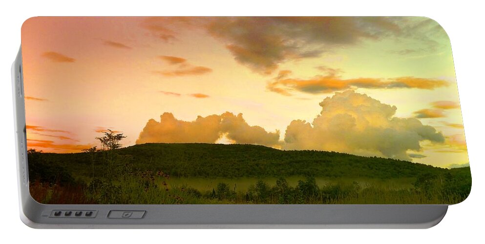 Misty Morning Sunrise Portable Battery Charger featuring the photograph Misty Morning Sunrise by Mike Breau