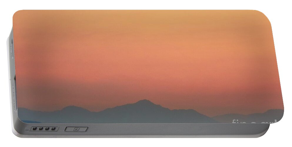 Mountain Silhouettes Portable Battery Charger featuring the photograph Misty Mountains by Angela J Wright