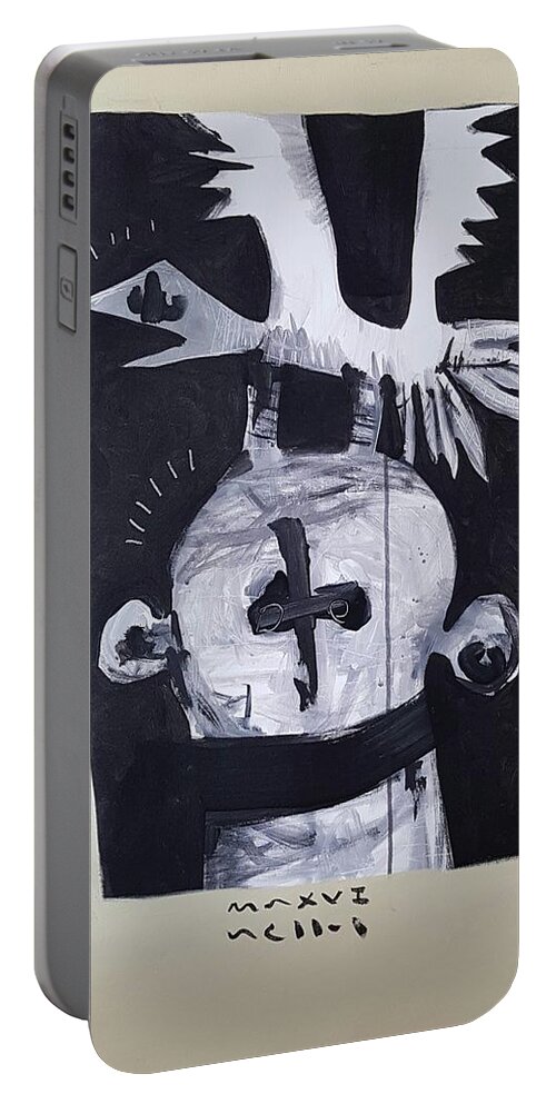  Portable Battery Charger featuring the painting MMXVII The Gambler by Mark M Mellon