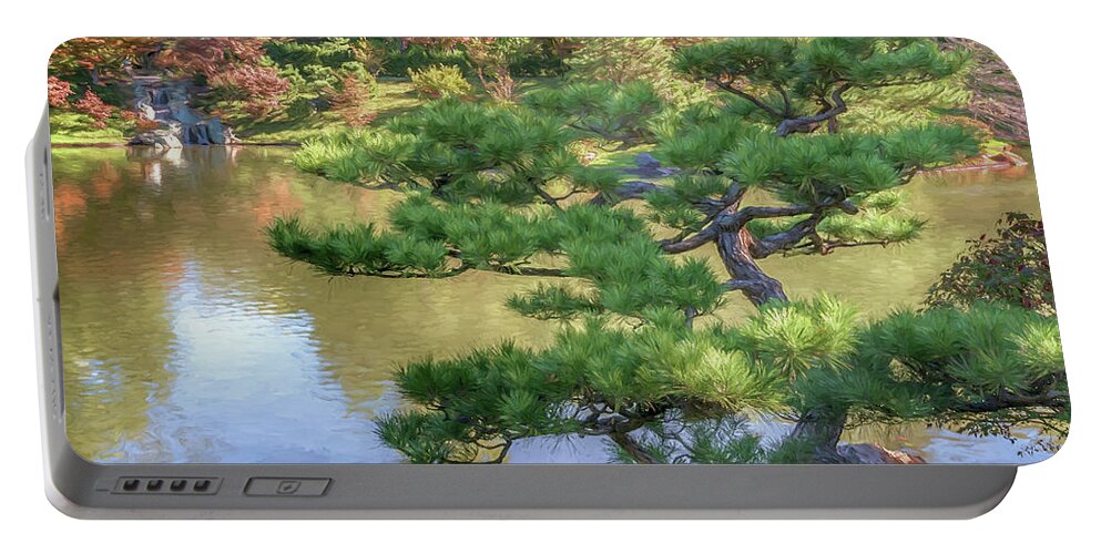 Midwest Portable Battery Charger featuring the photograph Mo Bot Japanese Garden Photo Painting 7R2_DSC2725_10262017 by Greg Kluempers