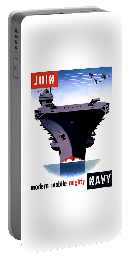 Ww2 Portable Battery Charger featuring the painting Modern Mobile Mighty Navy by War Is Hell Store