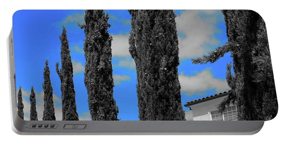 Modern House Portable Battery Charger featuring the photograph Modern Suburban House Hayward Hills with Cedar Trees Hayward California 36 by Kathy Anselmo