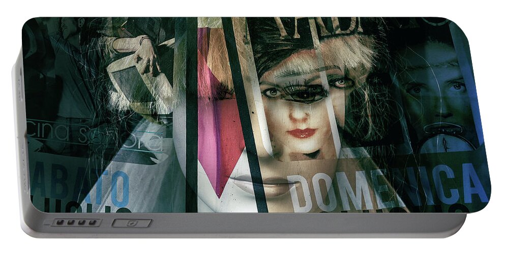 Collage Portable Battery Charger featuring the digital art Modern way of life by Gabi Hampe