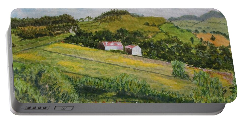 Moelfryn Mawr Bethania Llanon Ceredigion Wales Portable Battery Charger featuring the painting Moelfryn Mawr Bethania Llanon Ceredigion Wales by Edward McNaught-Davis